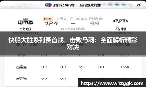 快船大胜系列赛首战，击败马刺：全面解析精彩对决